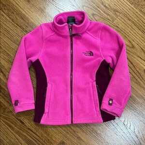 The North Face Magenta and Burgundy Fleece Jacket